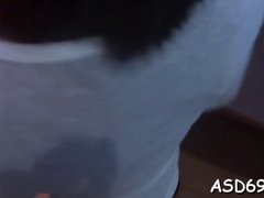 Petite asian gal gives a blow